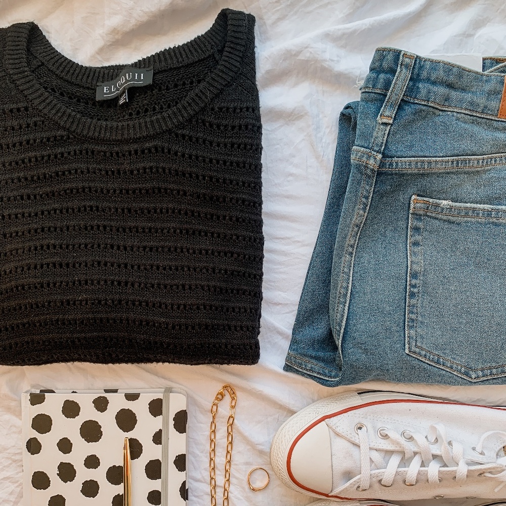 Eloquii Short Sleeve Black Sweater SZ 22/24